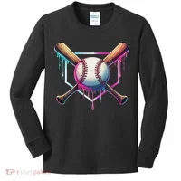 Baseball Drip For Ice Cream Respect The Drip Kids Long Sleeve Shirt thumb 0