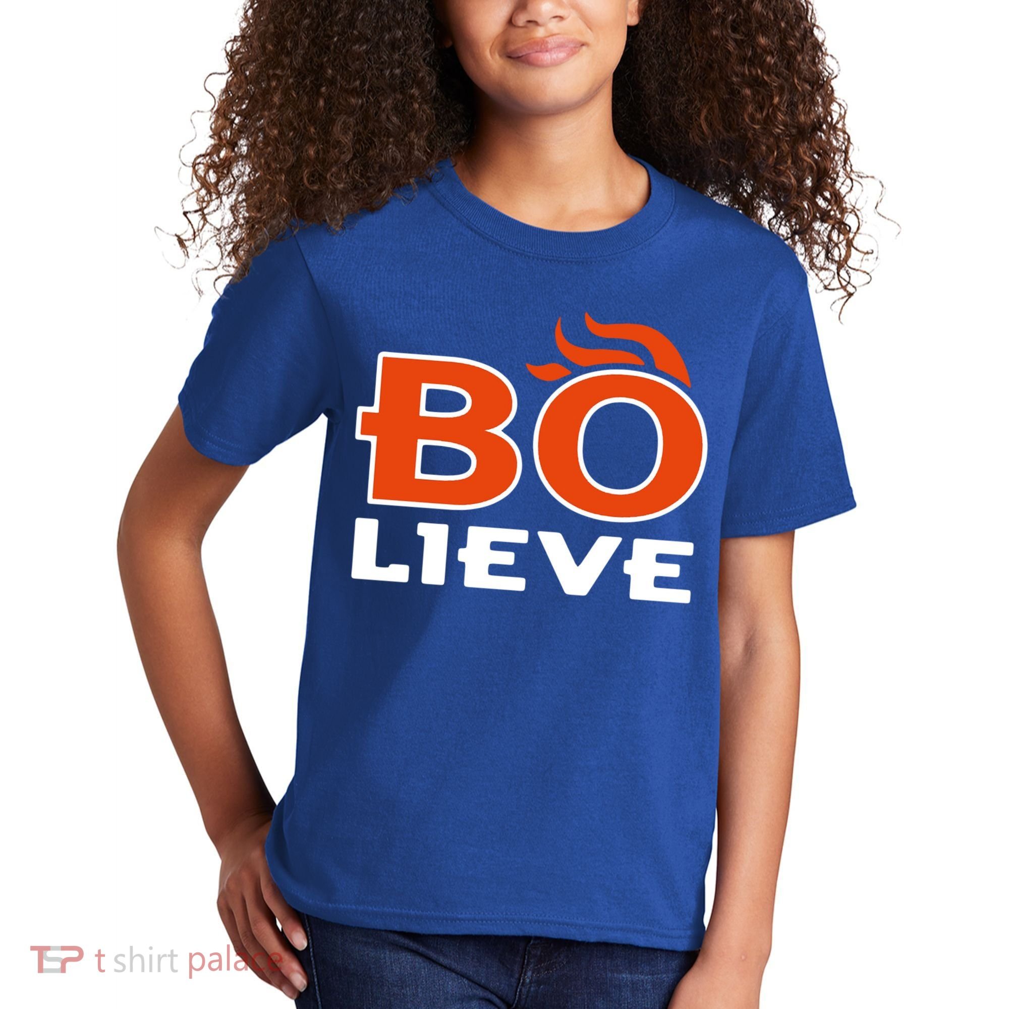 BO-lieve Denver Football  Kids T-Shirt