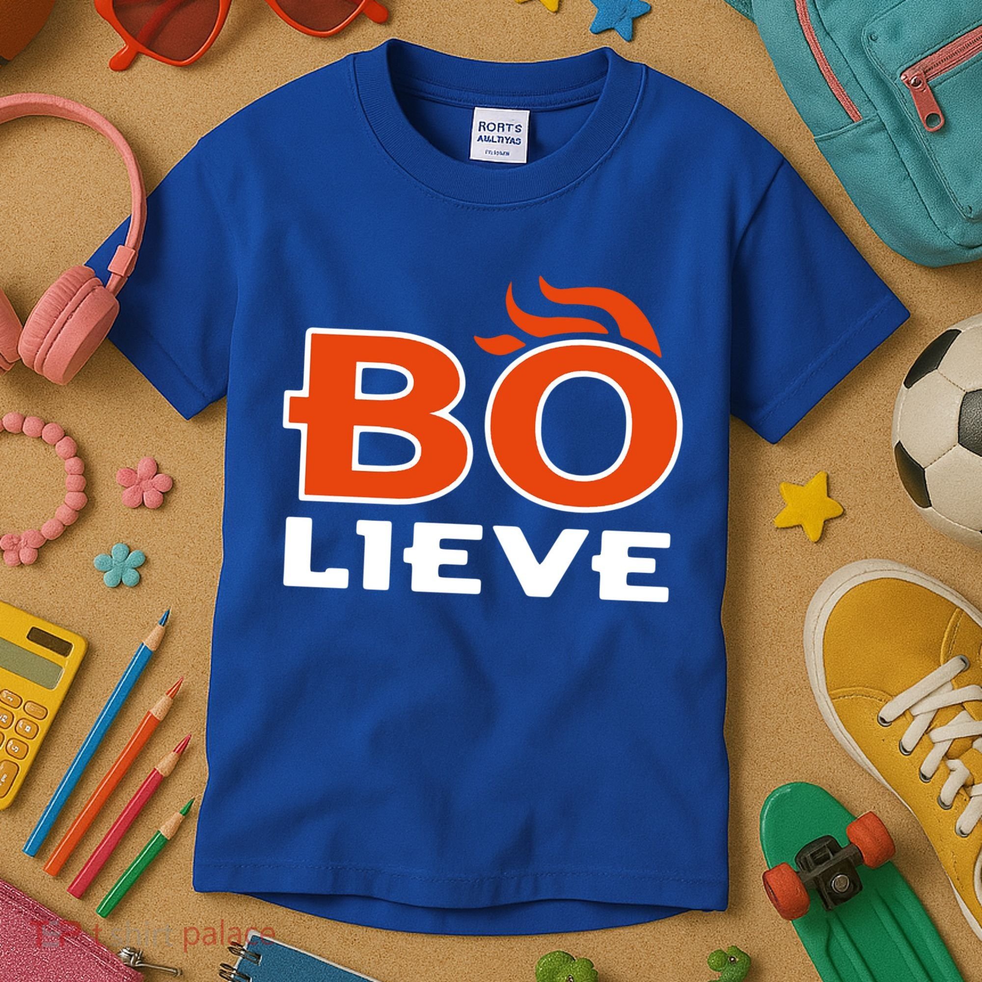BO-lieve Denver Football  Kids T-Shirt