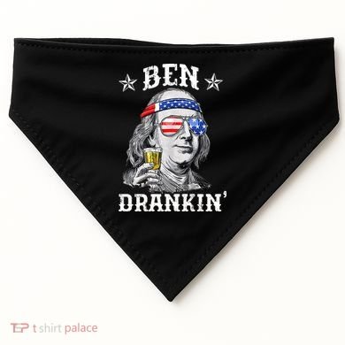 Ben Drankin Funny 4th Of July USA-Made Doggie Bandana