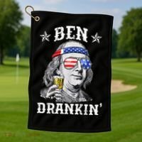 Ben Drankin Funny 4th Of July Golf Towel thumb 1