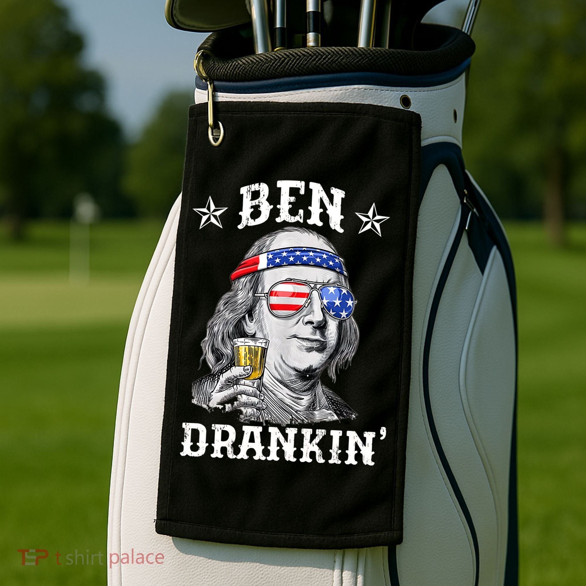 Ben Drankin Funny 4th Of July Golf Towel