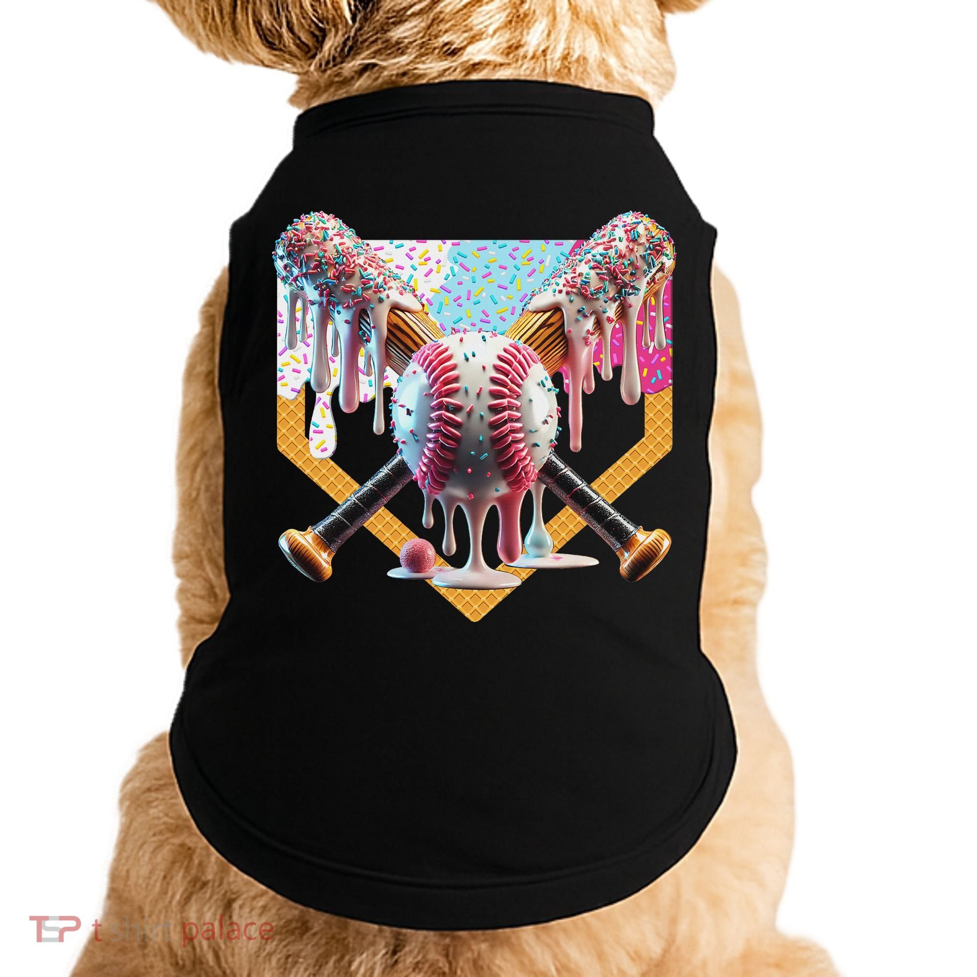 Baseball Drip For Ice Cream Drip For Boy Baseball Doggie Tank