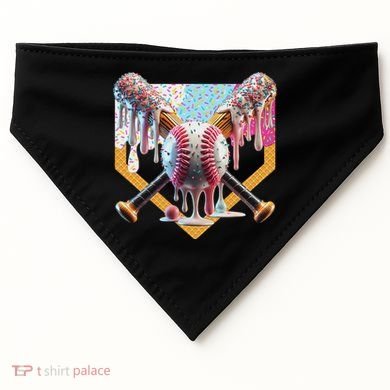 Baseball Drip For Ice Cream Drip For Boy Baseball USA-Made Doggie Bandana