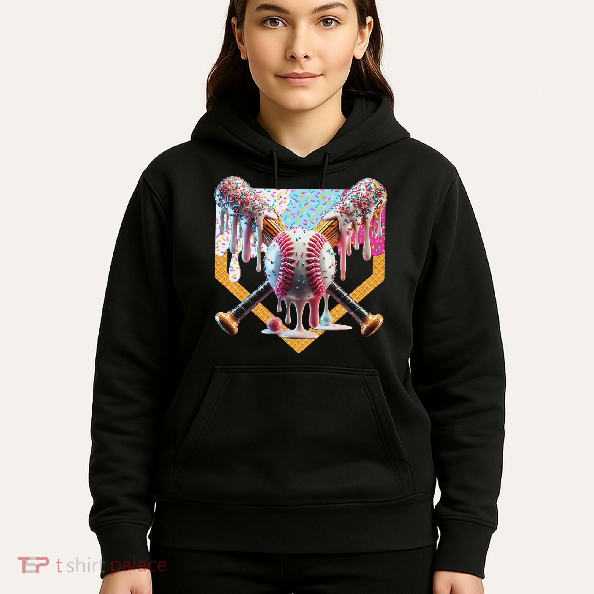 Baseball Drip For Ice Cream Drip For Boy Baseball Hoodie