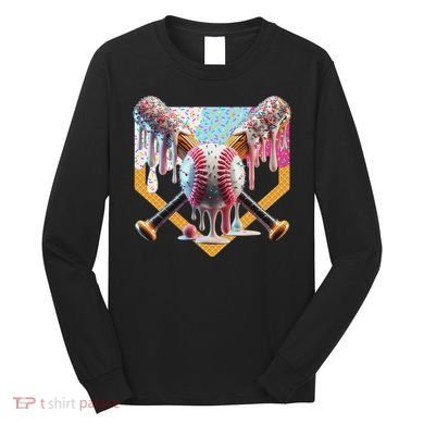 Baseball Drip For Ice Cream Drip For Boy Baseball Long Sleeve Shirt
