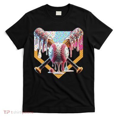 Baseball Drip For Ice Cream Drip For Boy Baseball T-Shirt