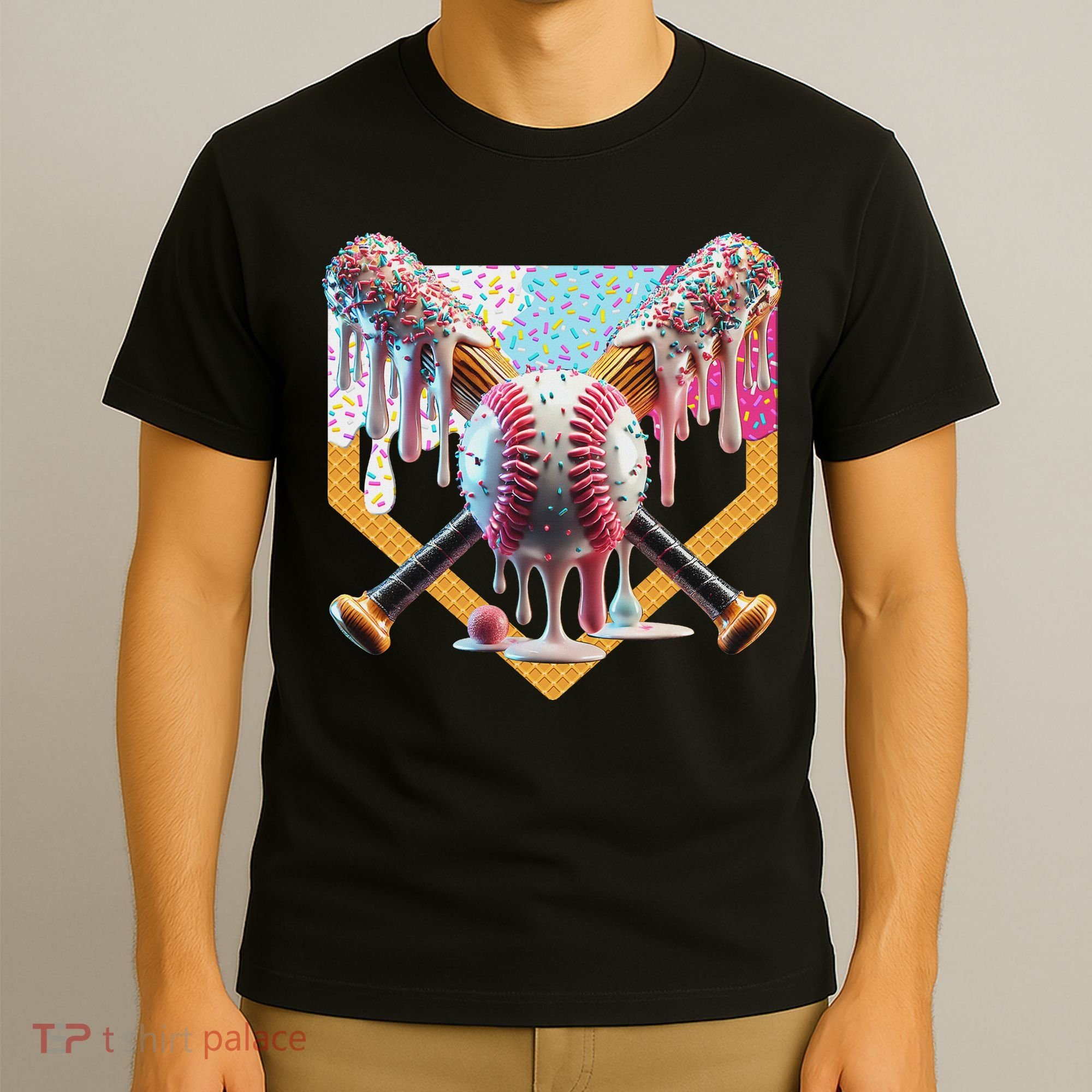 Baseball Drip For Ice Cream Drip For Boy Baseball T-Shirt
