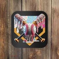 Baseball Drip For Ice Cream Drip For Boy Baseball Coaster thumb 0