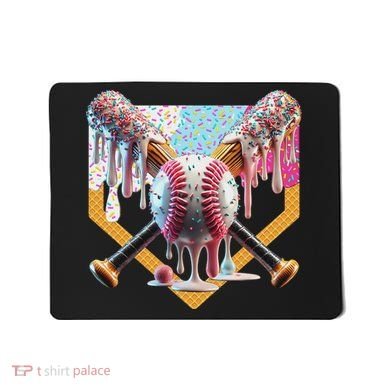 Baseball Drip For Ice Cream Drip For Boy Baseball Mousepad