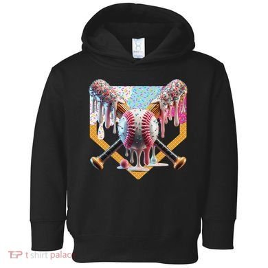 Baseball Drip For Ice Cream Drip For Boy Baseball Toddler Hoodie