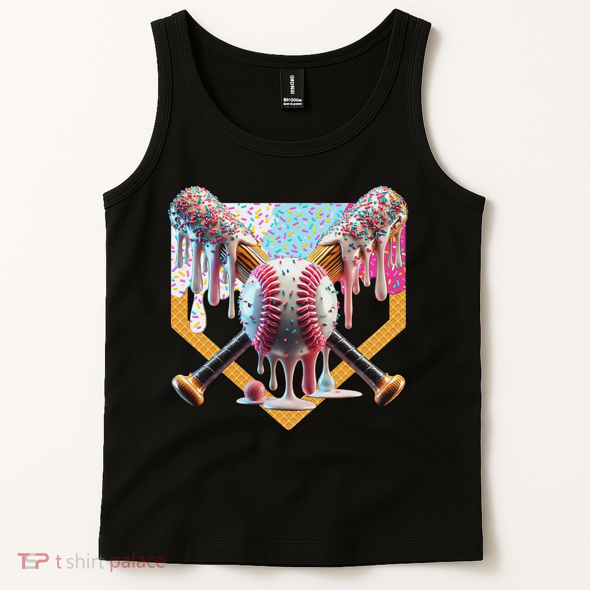 Baseball Drip For Ice Cream Drip For Boy Baseball Tank Top