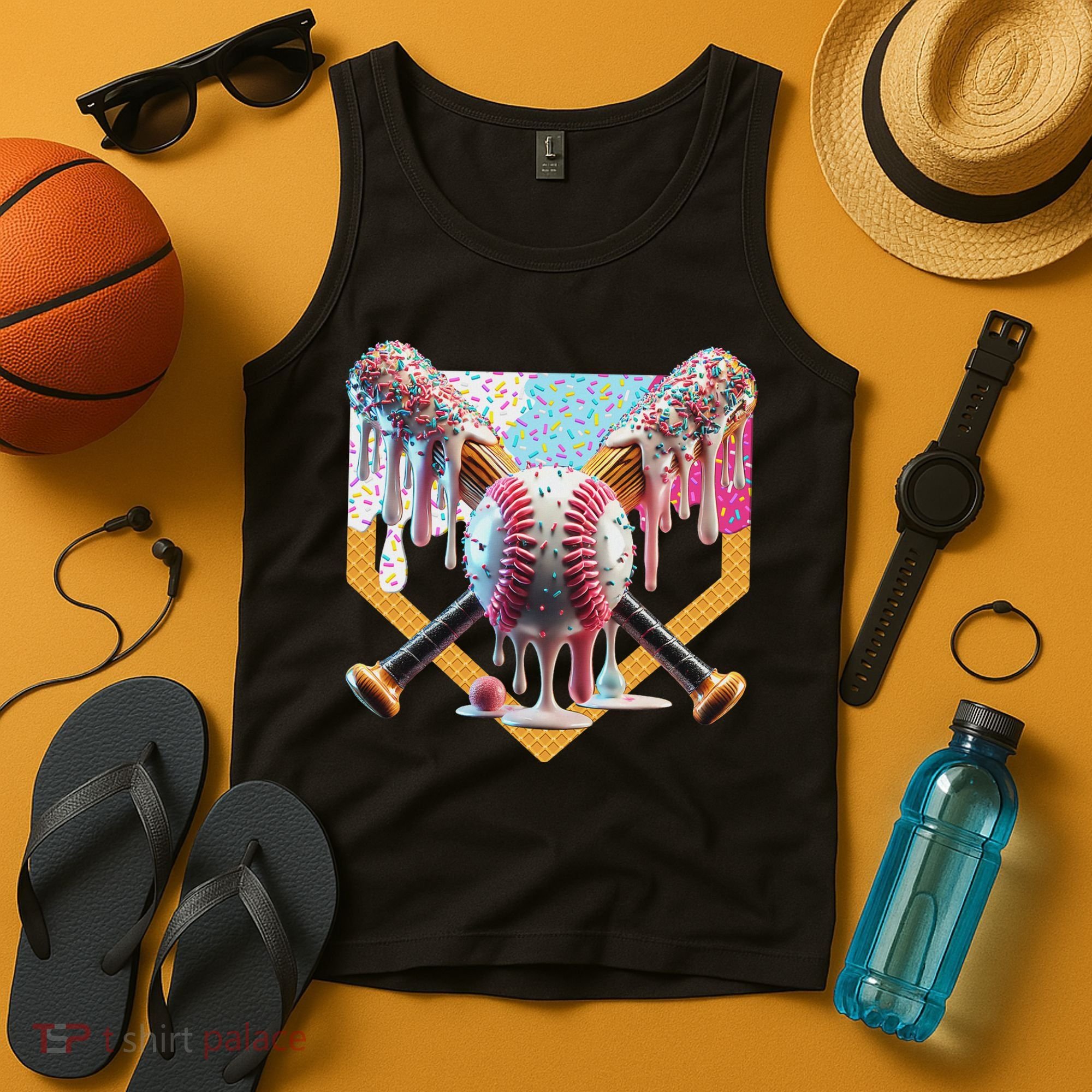 Baseball Drip For Ice Cream Drip For Boy Baseball Tank Top