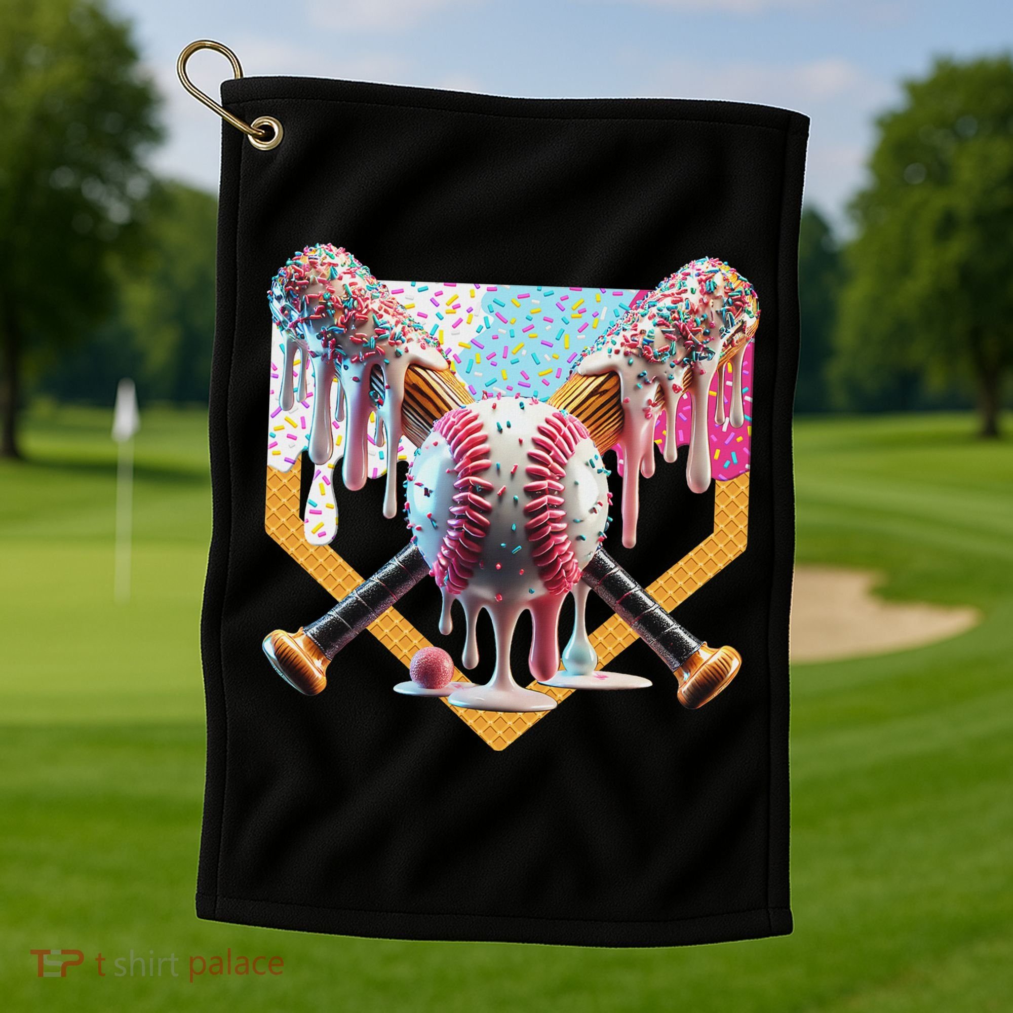 Baseball Drip For Ice Cream Drip For Boy Baseball Golf Towel