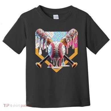 Baseball Drip For Ice Cream Drip For Boy Baseball Toddler T-Shirt