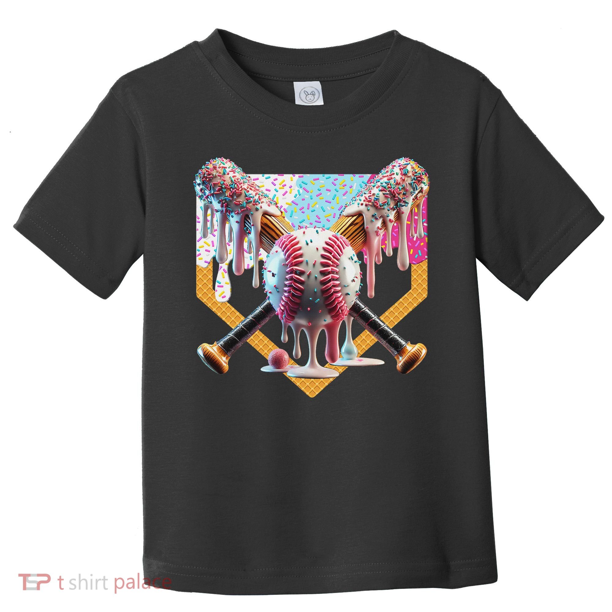 Baseball Drip For Ice Cream Drip For Boy Baseball Toddler T-Shirt