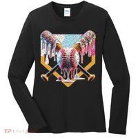 Baseball Drip For Ice Cream Drip For Boy Baseball Women's Long Sleeve Shirt thumb 0