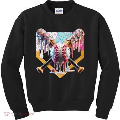 Baseball Drip For Ice Cream Drip For Boy Baseball Kids Sweatshirt