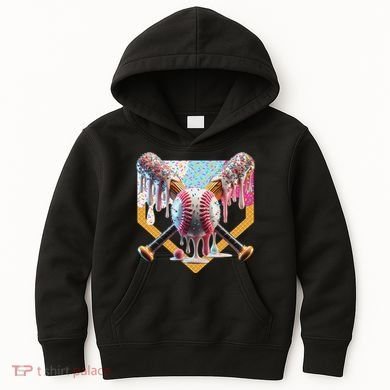 Baseball Drip For Ice Cream Drip For Boy Baseball Kids Hoodie