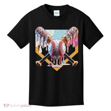 Baseball Drip For Ice Cream Drip For Boy Baseball Kids T-Shirt