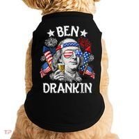 Ben Drankin Funny 4th Of July Shirts Fireworks Patriotic Doggie Tank thumb 0