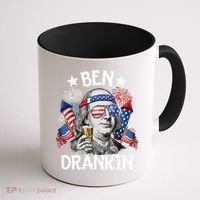 Ben Drankin Funny 4th Of July Shirts Fireworks Patriotic Coffee Mug thumb 1