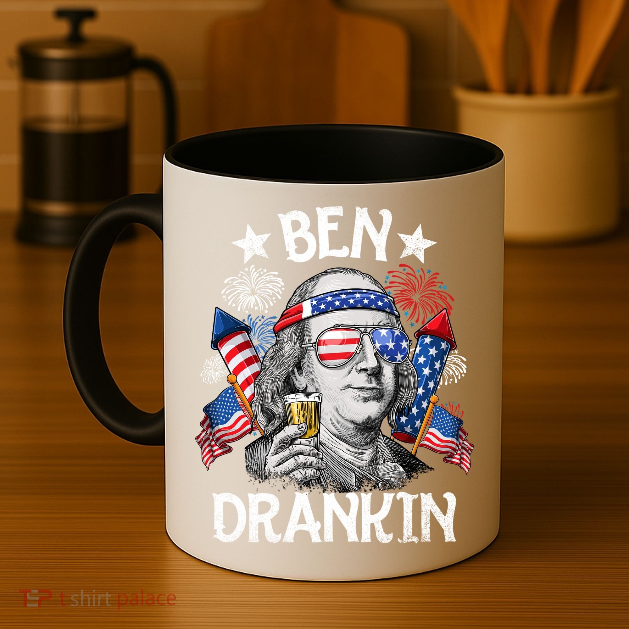 Ben Drankin Funny 4th Of July Shirts Fireworks Patriotic Coffee Mug