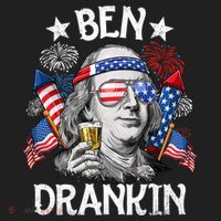 Ben Drankin Funny 4th Of July Shirts Fireworks Patriotic Beanie thumb 2