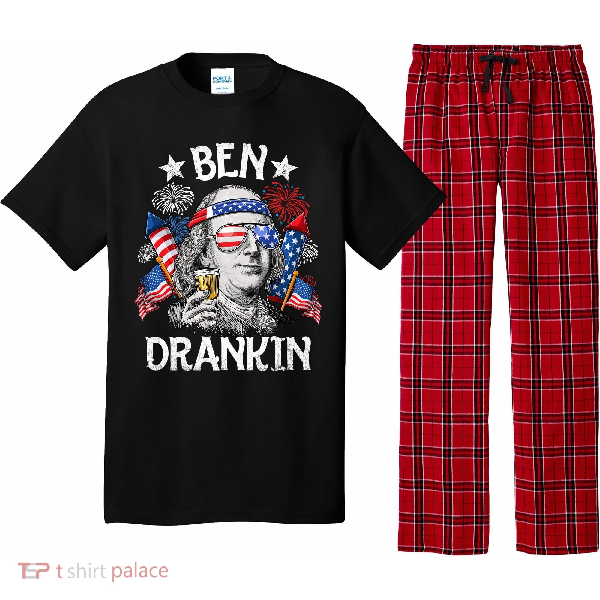 Ben Drankin Funny 4th Of July Shirts Fireworks Patriotic Pajama Set