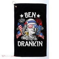 Ben Drankin Funny 4th Of July Shirts Fireworks Patriotic Golf Towel thumb 0
