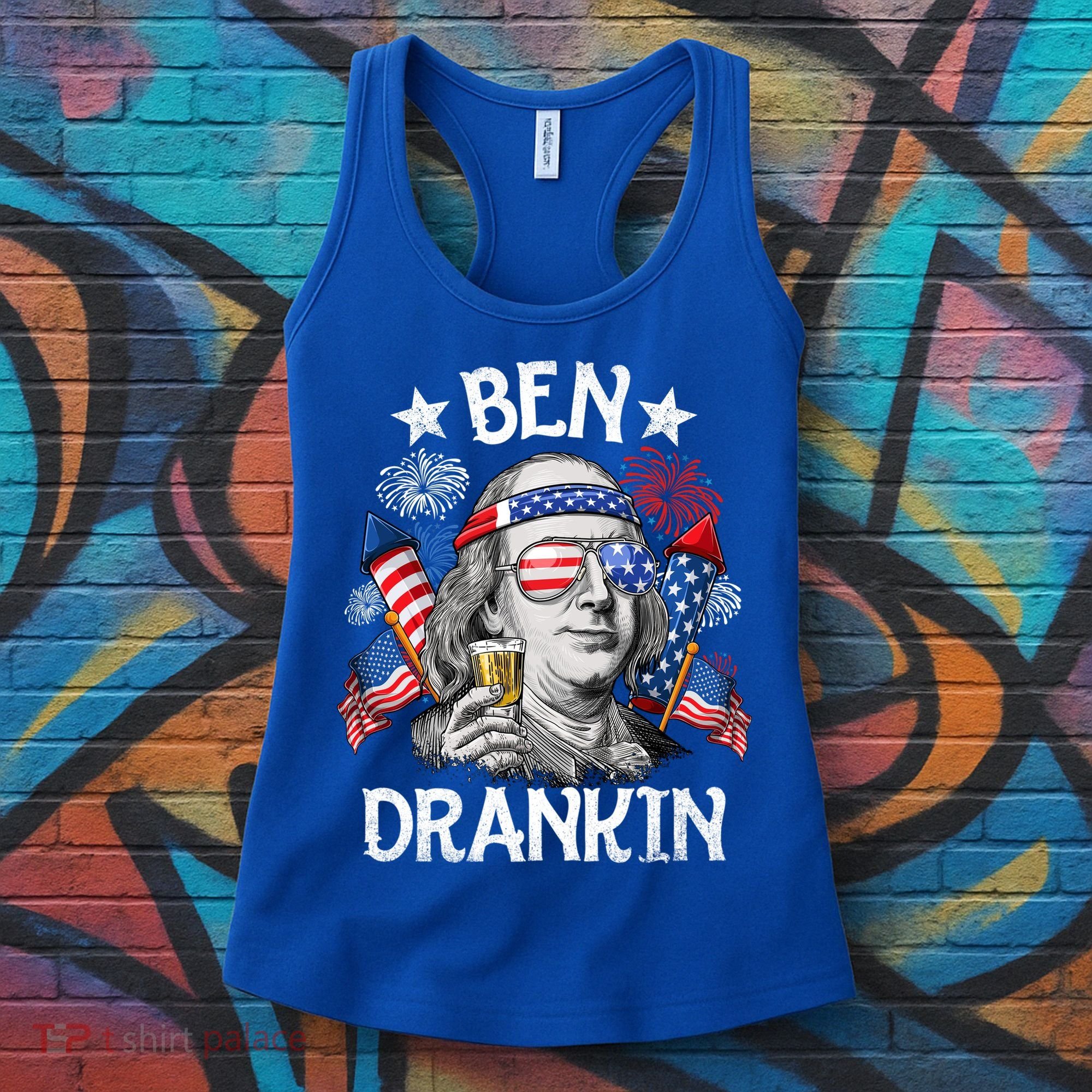 Ben Drankin Funny 4th Of July Shirts Fireworks Patriotic Women's Tank Top