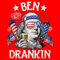 Ben Drankin Funny 4th Of July Shirts Fireworks Patriotic Santa Hat thumb 1