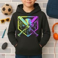 Baseball Drip For Bo.y.s Ice Cream Drip Yout.h Boy.s Baseball Kids Hoodie thumb 2