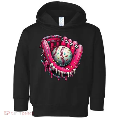 Baseball Drip For Ice Cream Drip Baseball Toddler Hoodie