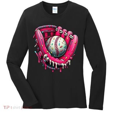 Baseball Drip For Ice Cream Drip Baseball Women's Long Sleeve Shirt