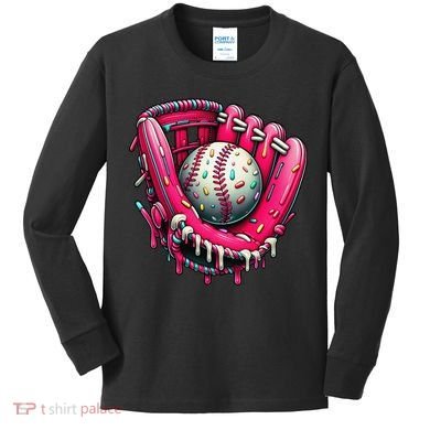 Baseball Drip For Ice Cream Drip Baseball Kids Long Sleeve Shirt