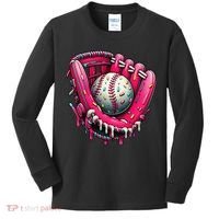 Baseball Drip For Ice Cream Drip Baseball Kids Long Sleeve Shirt thumb 0