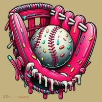 Baseball Drip For Ice Cream Drip Baseball Kids T-Shirt thumb 2