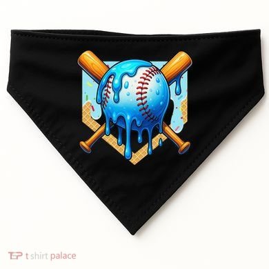 Baseball Drip For Ice Cream Drip Baseball USA-Made Doggie Bandana