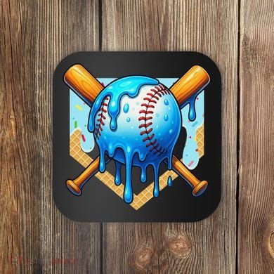 Baseball Drip For Ice Cream Drip Baseball Coaster