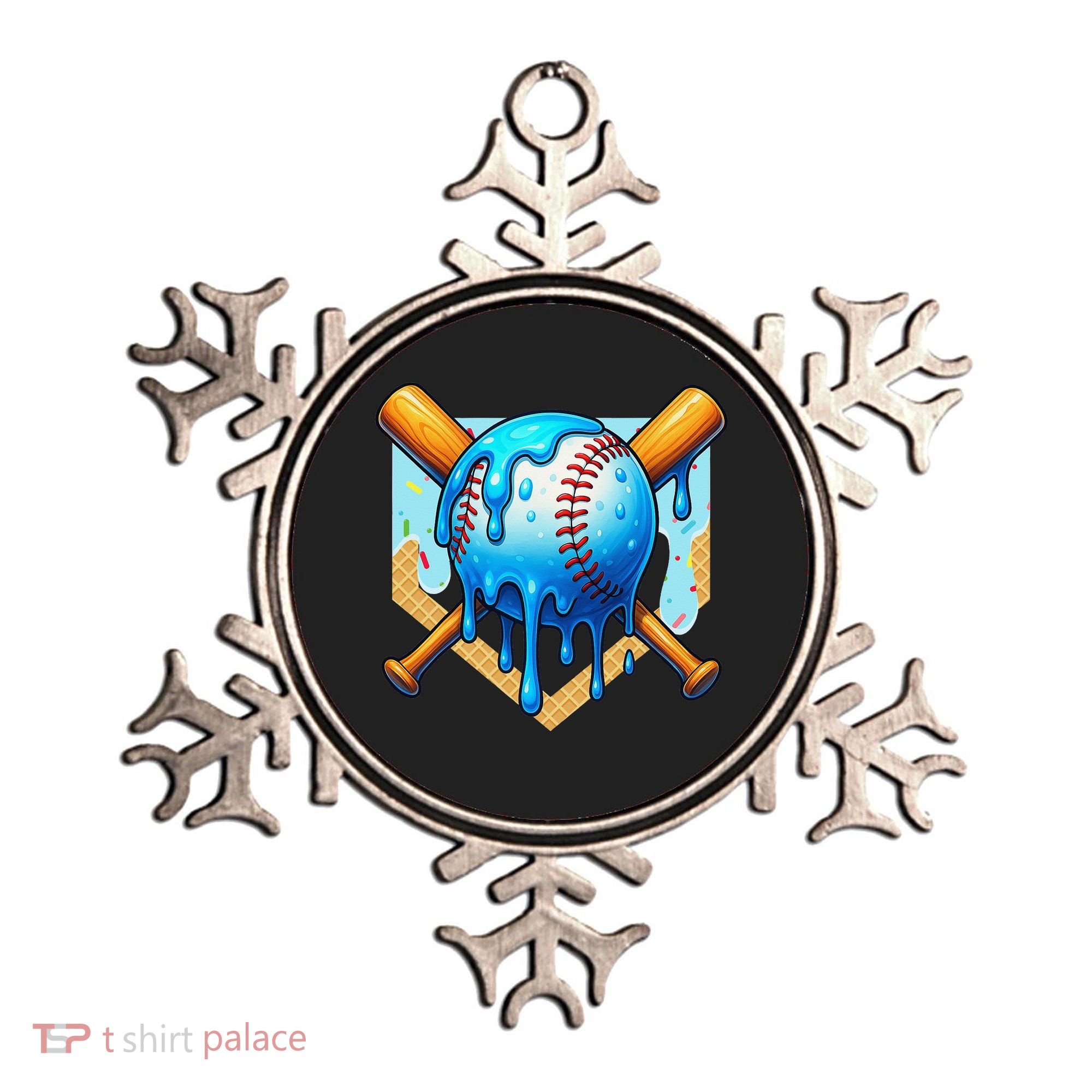 Baseball Drip For Ice Cream Drip Baseball Ornament