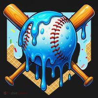 Baseball Drip For Ice Cream Drip Baseball Ornament thumb 1