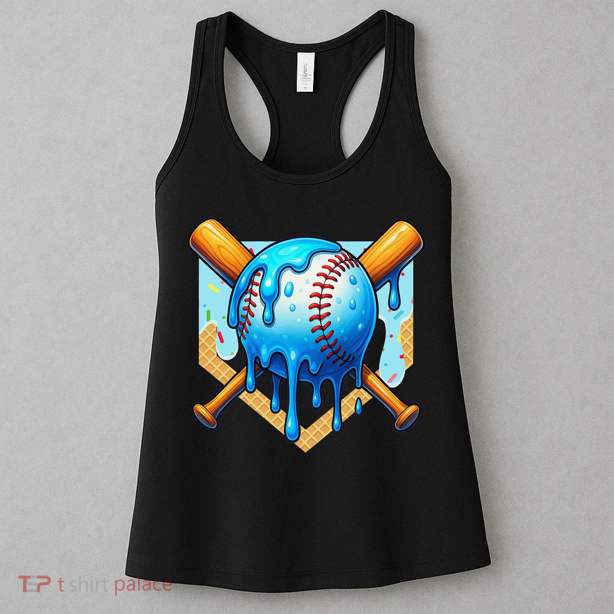 Baseball Drip For Ice Cream Drip Baseball Women's Tank Top