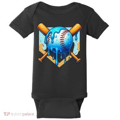 Baseball Drip For Ice Cream Drip Baseball Baby Bodysuit