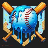 Baseball Drip For Ice Cream Drip Baseball Hat thumb 2