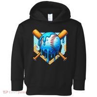 Baseball Drip For Ice Cream Drip Baseball Toddler Hoodie thumb 0