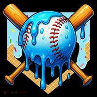 Baseball Drip For Ice Cream Drip Baseball Tank Top thumb 6