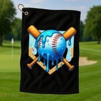 Baseball Drip For Ice Cream Drip Baseball Golf Towel thumb 1