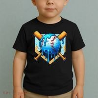 Baseball Drip For Ice Cream Drip Baseball Toddler T-Shirt thumb 2