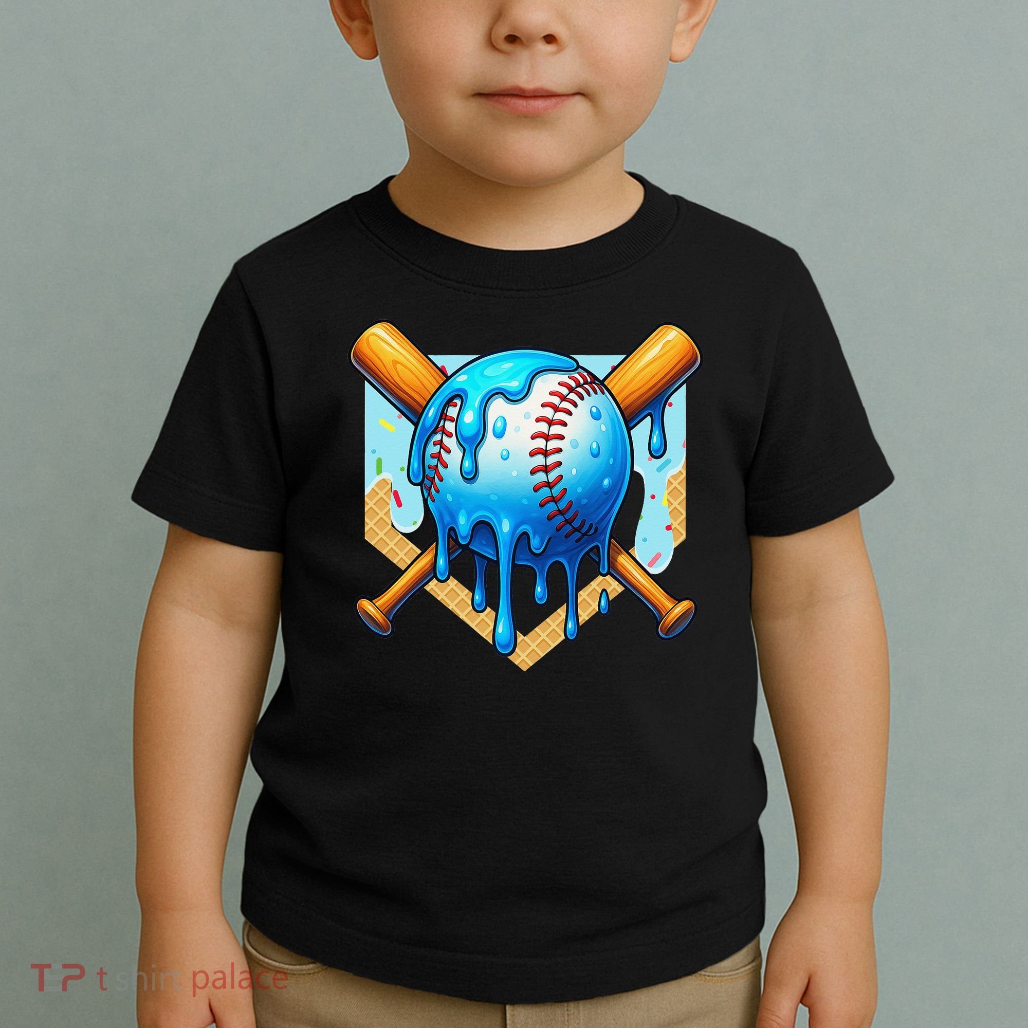 Baseball Drip For Ice Cream Drip Baseball Toddler T-Shirt